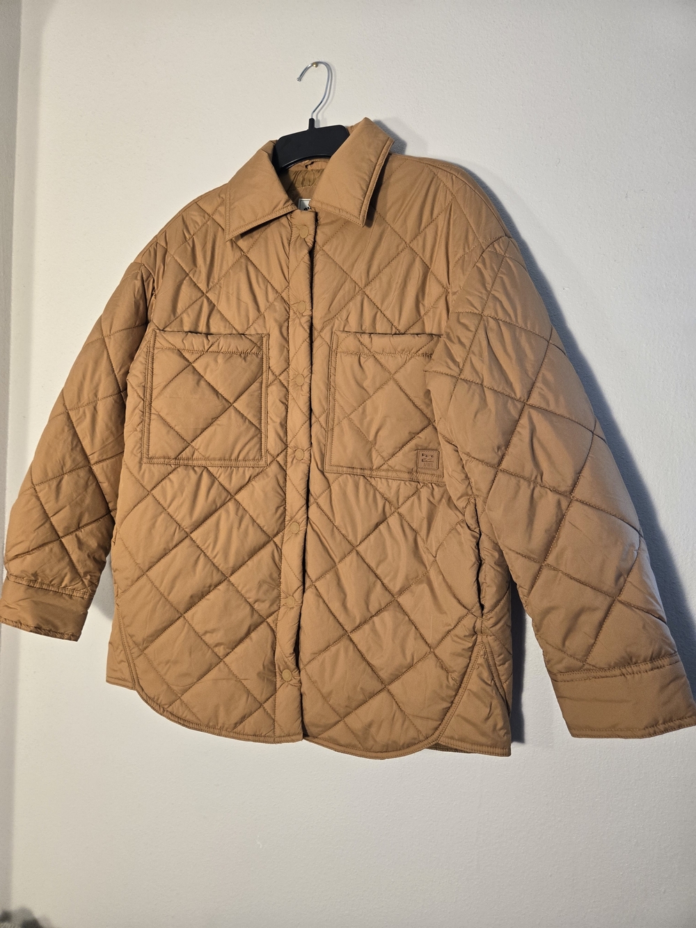 Billabong Quilted Shacket in Mustard Brown - Picture 2 of 6
